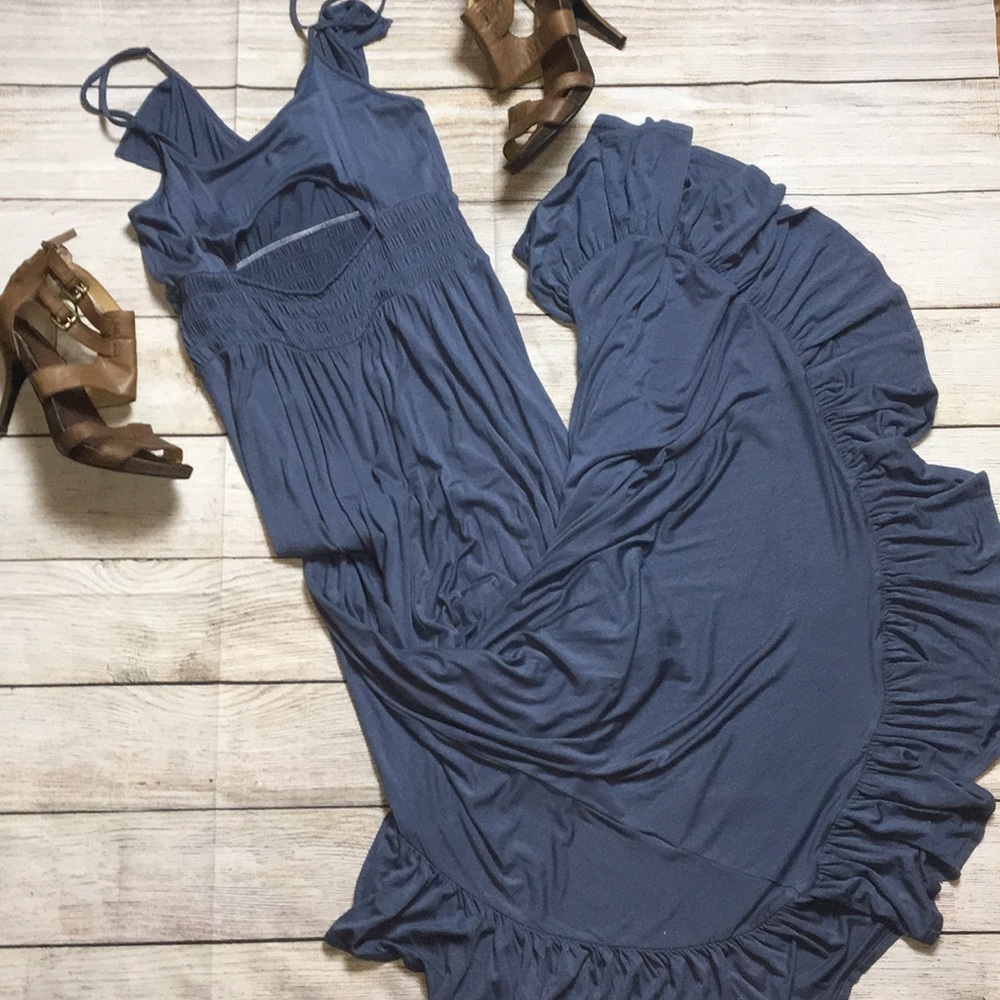 EXPRESS Grape High-Low Ruffle Maxi Dress S - Picture 4 of 9